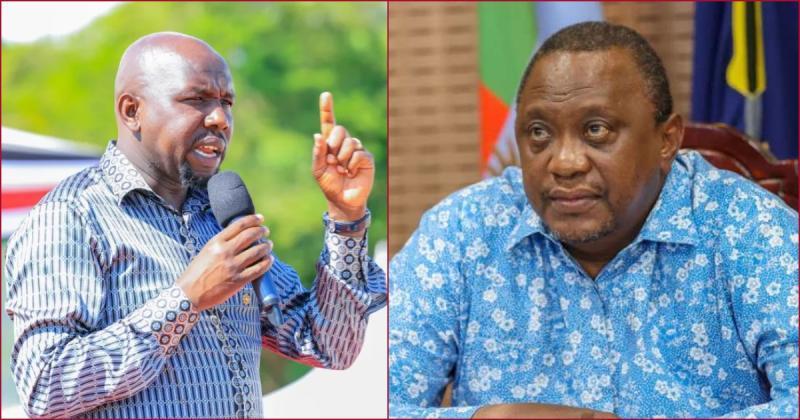 Interior CS Kipchumba Murkomen (left) called former president Uhuru Kenyatta out for allegedly inciting the youth.